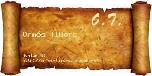 Ormós Tiborc névjegykártya